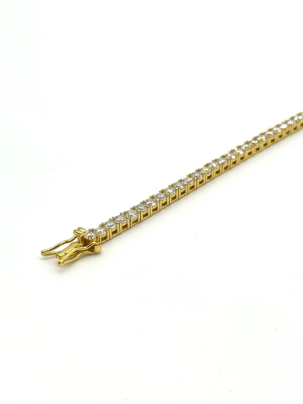 Gold and White Crystal Tennis Bracelet for Women